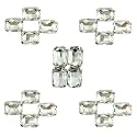 Generic Beads &amp; Crafts: Rectangle Shape Glass Crystal Clip Stones For Embroidery Work, Jewelry Making, Dress And Diy Craft (13Mm X 18Mm, 50) - White