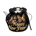 Generic Butterfly New Year Tea Pots Cozy with Insulation Pad Keep Breakfast Warmer Home Kitchen Christmas Decorative Accessories Easy to Clean and Soft Ideal Gift for Family