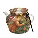 Generic Christmas Cat Tea Pot Cover - Durable Insulated Kettle Pouch With Drawstring - Drop-Proof Shock-Proof Teacup Covers for Kitchen Home Dining