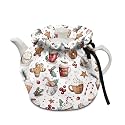 Generic Cute Gingerbread Man Tea Pot Cover - Durable Insulated Kettle Pouch With Drawstring - Drop-Proof Shock-Proof Teacup Covers for Kitchen, Christmas, Home Dining