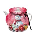 Generic Cute Snowman Tea Pot Kettle Decorative Insulated Dust Bag Drawstring Christmas Covers Teacup Insulated Drop-Proof Shock-Proof Decoration