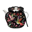 Generic Hummingbird Floral Tea Pots Cover Tea Cosy Drawstrings Breakfast Teapots Kitchen Tea Pots Dust Lid Home Family Decorative Accessories Cosy Cotton Afternoon Thermal Tea Sweet Gift
