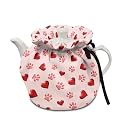 Generic Love Dog Paw Tea Pot Cozies Double-Sided Drawstring Teapot Dust Cover Insulation Warmth Christmas Breakfast Pot Holder Washable Reusable Table Decoration