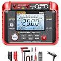 MH13 1MΩ-200GΩ Megohmmeter, 250V-2500V Insulation Resistance Tester, 10V-600V AC/DC Volt Meter, Auto Ranging 2000 Counts, LCD Display, 100 Data Storage, Leaking Shielding