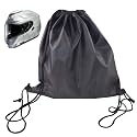 Generic Motorbike Helmet Bag, Helmet Bag, Drawstring Helmet Storage Bag for Sking, Large Capacity Light Weight Drawstring Bag for Motorcycle (Black)