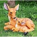 The Decorshed Resin Two Deer Action Idol for Garden Decor, Deer for Garden, Animal Figures Multicolor (Pack of 1)