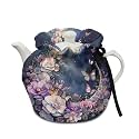 Generic Purple Floral Moon Tea Pot Pouch Insulated Kettle Drawstring Teacup Covers Drop-Proof Shock-Proof Kitchen Home Dining