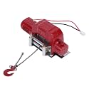 Generic RC Car Metal Winch Highly Simulation for 1/10 RC Crawler Car Electric Winch, Wear Proof for Off Road Use, All Metal Construction, Alloy Material (Red)