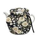 Generic Retro Rose Tea Pot Cozies with Shock and Drop Protection - Decorative Tea Kettle Cover and Sleeve with Insulation Pad
