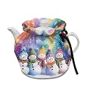 Generic Snowmen Breakfast Pot Cover Tea Kettle Lid Teapots Dust Cover Insulated Colourful Portable Breakfast Warmer for Home Kitchen for Home Table Restaurant Decorative Accessories