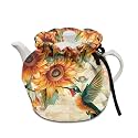 Generic Sunflower Hummingbird Breakfast Pot Cover Tea Kettle Lid Teapots Dust Cover Insulated Portable Breakfast Warmer for Home Kitchen for Home Table Restaurant Decorative Accessories