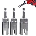 Generic Wing Nut Drill Sleeves Slotted, Installing Hurricane Shutters With Electric Drill/Ram Sleeve Tools, 1/4 Hex Shank Nut Drivers, Vanadium Steel Wing Nut Drill Bits, 3Pcs Wing Nut Drivers