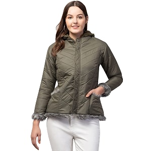Generic Womens Nylon Standard Length Bomber Jacket