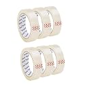 1 Inch BOPP Clear Packaging Tape for Home, Office and School Use (Pack of 6)