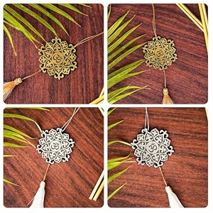 religioushindu culture car hanging dream catcher accessories best for your car interior ornament multipurpose use hanging gift golden om flower
