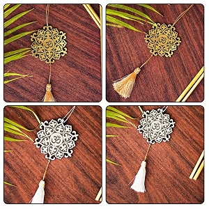 religioushindu culture car hanging dream catcher accessories best for your car interior ornament multipurpose use hanging gift om silver flower