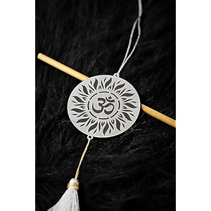 religioushindu culture car hanging dream catcher accessories best for your car interior ornament multipurpose use hanging gift om silver circle