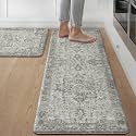 GENIMO Anti Fatigue Kitchen Mats for Floor 2PCS, Standing Rugs,Gray