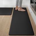 GENIMO Anti Fatigue Kitchen Mats for Floor 2PCS, Standing Rugs,Black