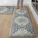 GENIMO Anti Fatigue Kitchen Mats for Floor 2PCS, Standing Rugs,Navy