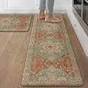 GENIMO Anti Fatigue Kitchen Mats for Floor 2PCS, Standing Rugs,Multi