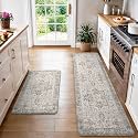 GENIMO Anti Fatigue Kitchen Mats for Floor 2PCS, Standing Rugs,GrayTaupe