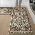 GENIMO Christmas Kitchen Mats for Floor, Anti Fatigue Mats 2PCS,Red