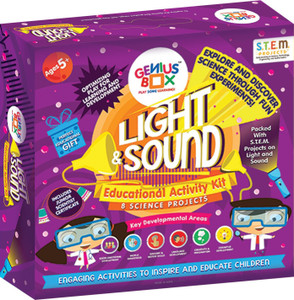 genius box learning and educational toys for children light and sound activity kit  educational kit  learning toy  stem multicolor