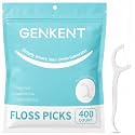 GENKENT Floss Picks, 400 Count Dental Floss Sticks, Tooth Picks Flossers, Teeth Cleaning Tools with Toothpicks