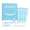GENKENT Travel Mouthwash, Portable Disposable Packs to Go, Alcohol Free Fresh Mint Oral Rinse, Pack of 26