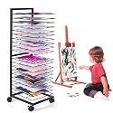 GENMOUS Art Drying Rack, Metal Painting Drying Rack with 20 Removable Shelves, Art Storage Rack with Lockable Wheels for Art Studio Classroom School, 30×11×12 Inches