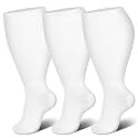 Genovega 3 Packs Wide Calf Compression Socks for Women Men Knee Hight S/M-4XL for Gifts