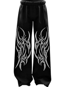 Genrexity Printed Men Black Track Pants
