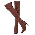 GENSHUO Women's Over the Knee Boots Stiletto Pointed Toe Thigh High Heel