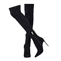 GENSHUO Women's Over the Knee Boots Stiletto Pointed Toe Thigh High Heel