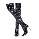 GENSHUO Women's Over the Knee Boots Stiletto Pointed Toe Thigh High Heel