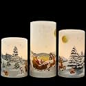 GenSwin Christmas Santa Clause Flameless Candles Battery Operated Timer