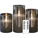 GenSwin Gray Glass Battery Operated Flameless Led