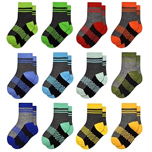 GENTABY Boys Crew Socks Novelty Plaid Kids