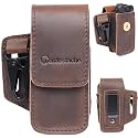 Gentlestache Leather Multitool Sheath - Leather Multitool Case with Belt Clip & Key Clip - Magnetic Closure EDC Organizer Tool Holster Pouch for Leatherman Tools, Flashlight, Darkbrown-M