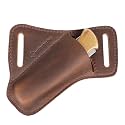 Gentlestache Leather Pocket Folding Knife Sheath for Belt - Cross Draw Pocket Organizer Open Top for 5 inch Folding Knife - Horizontal Carry Multitool Sheath - EDC Belt Organizer, Darkbrown