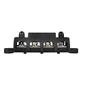 Genuine Black 4 Post Busbar Bus Bar Power Distribution Block 5/16" 12V 250A With Cover Genuine OEM Replacement