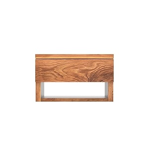 genuine decor solid sheesham wood wall mounted bedside table  floating nightstand with drawer amp open shelf  space-saving wooden side table for bedroom amp living room