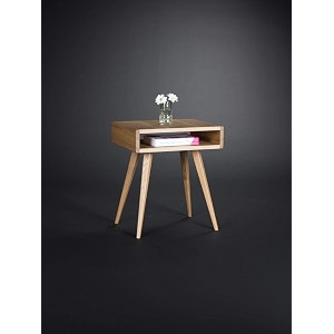 genuine decor bedside end table open shelf  sofa side table  bedroom table  tall end table  rosewood open shelf