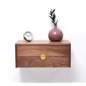 Genuine Decor Modern Wooden Bedside Table with 2 Drawers | Solid Wood Nightstand for Bedroom Storage | Walnut Finish Side Table for Bed &amp; Living Room