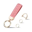 Genuine Leather Car Keychain - Universal Key Fob Holder for Women &amp; Men