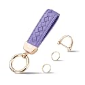 Genuine Leather Car Keychain - Universal Key Fob Holder for Women &amp; Men