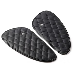 genuine leather motorcycle tank knee padstank grip for scratch protection by trip machine company- diamond black