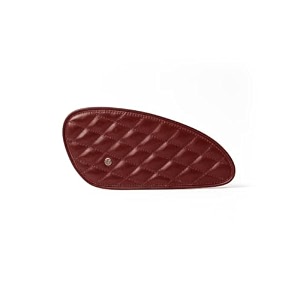 genuine leather motorcycle tank knee padstank grip for scratch protection by trip machine company- diamond mini cognac