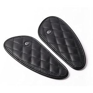 genuine leather motorcycle tank knee padstank grip for scratch protection by trip machine company- diamond mini black